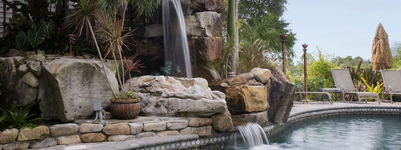 Tall Grotto Waterfall Lagoon Pool Remodel