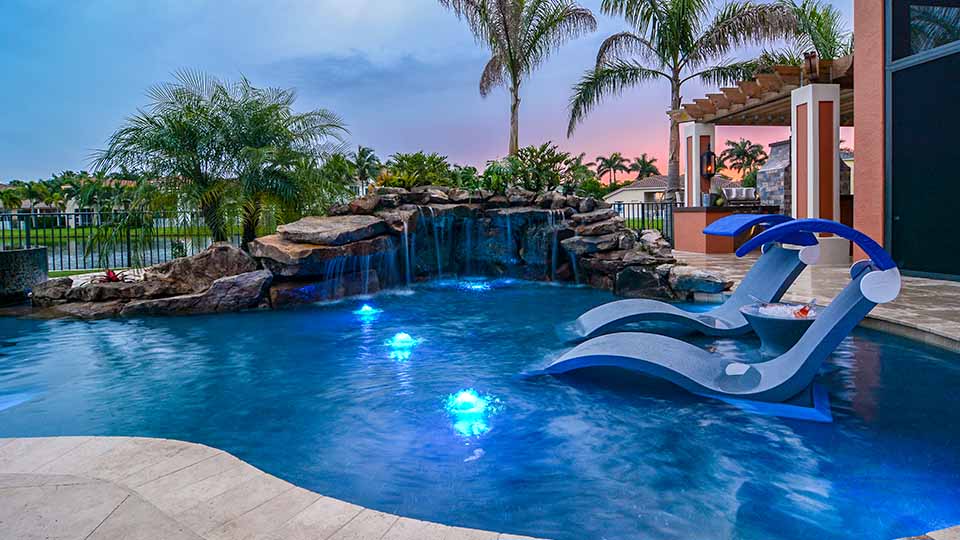 Insane Pools Picture of Lounger in Pool