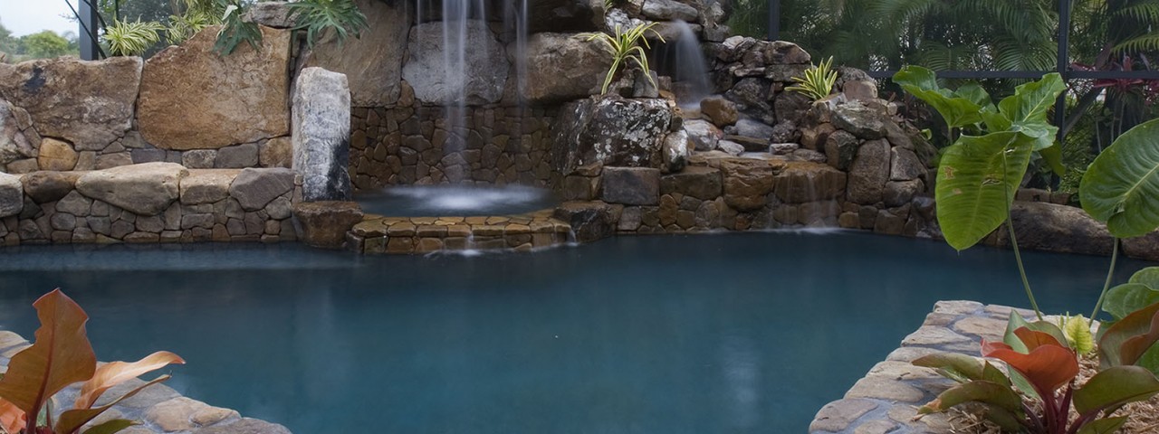 Image of Lagoon Waterfall Architectural Pool Remodel