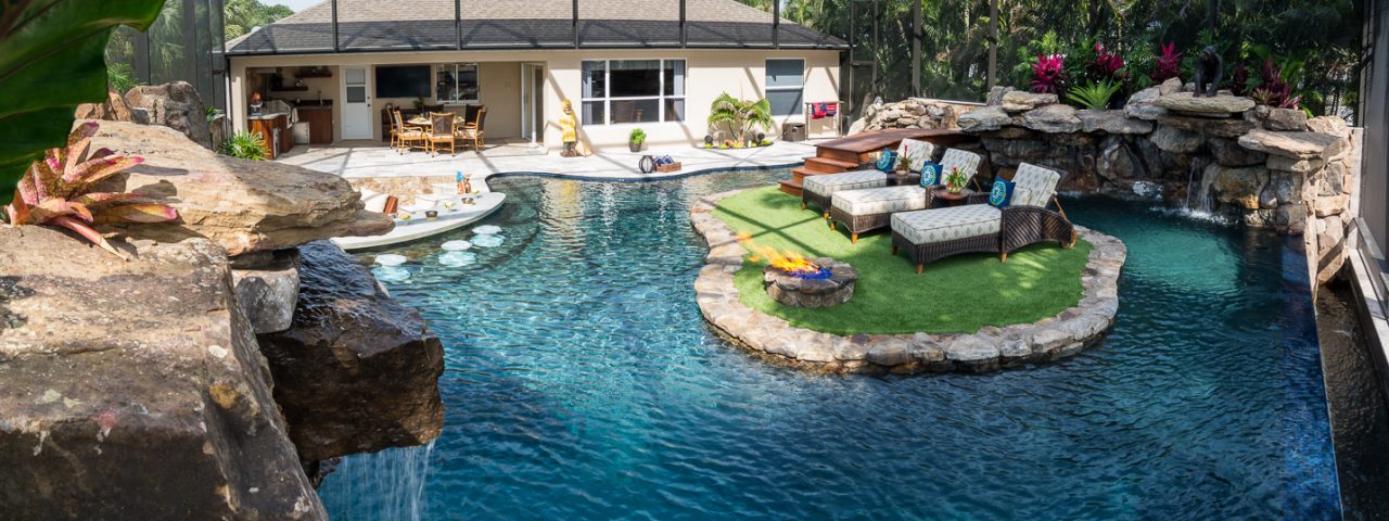 Lucas Lagoons Lazy River Insane Pools Custom pool on Pine Island