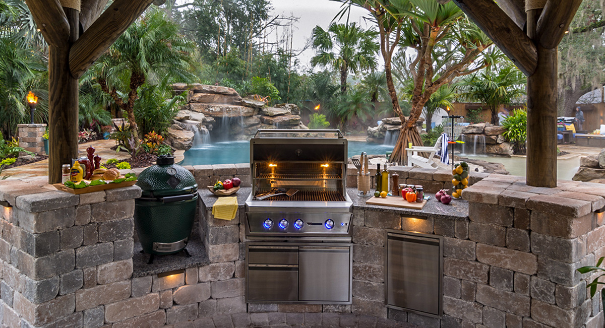 outdoor kitchen feature