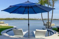 Modern Pool with Sun Shelf and Umbrella 