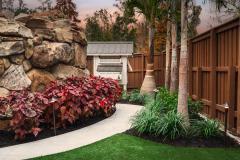 Path Behind the grotto with lush landscaping